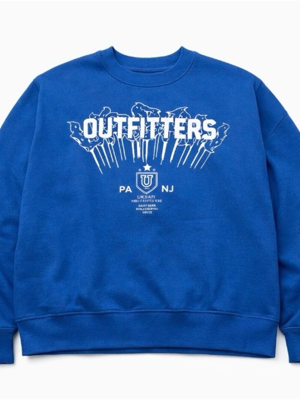 Urban Outfitters Royal Blue Crewneck with White Graphic
